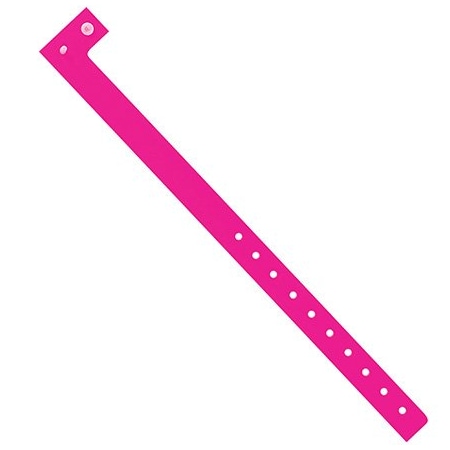 Bsc Preferred 3/4'' x 10'' Day-Glo Pink Plastic Wristbands, 500PK WR120PK